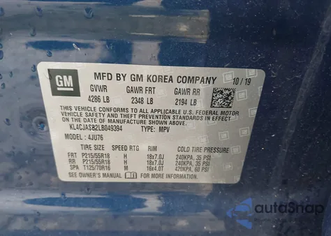 2020 Buick Encore Fwd Preferred from USA, damaged, VIN KL4CJASB2LB049394